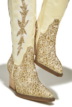 Load image into Gallery viewer, Ivory Embellished Cowgirl Boots
