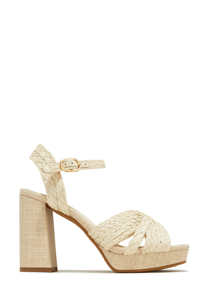 Load image into Gallery viewer, Ivory Chunky Platform Heels
