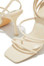 Load image into Gallery viewer, Ivory Open Square Toe Strappy Heels

