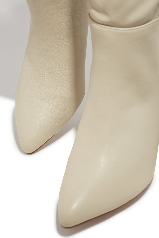 Load image into Gallery viewer, Portia Knee High Heel Boots - Bone
