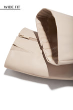 Load image into Gallery viewer, Fine Time Wide Fit Block Heel Knee High Boots - Ivory
