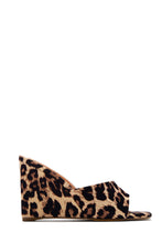 Load image into Gallery viewer, Izzie Slip On Wedge Mule Heels - Leopard

