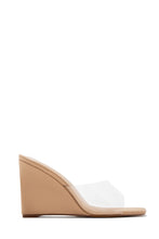 Load image into Gallery viewer, Izzie Slip On Wedge Mule Heels - Clear
