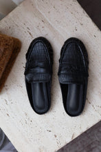 Load image into Gallery viewer, Julia Slip On Loafer Flats - Black Croc
