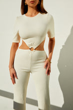 Load image into Gallery viewer, Ivory Pant Romper with Side Cutouts
