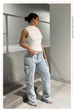 Load image into Gallery viewer, Women Standing Wearing Denim Pant
