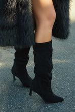 Load image into Gallery viewer, Karah Kitten Heel Boots - Black Suede
