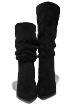 Load image into Gallery viewer, Karah Kitten Heel Boots - Black Suede
