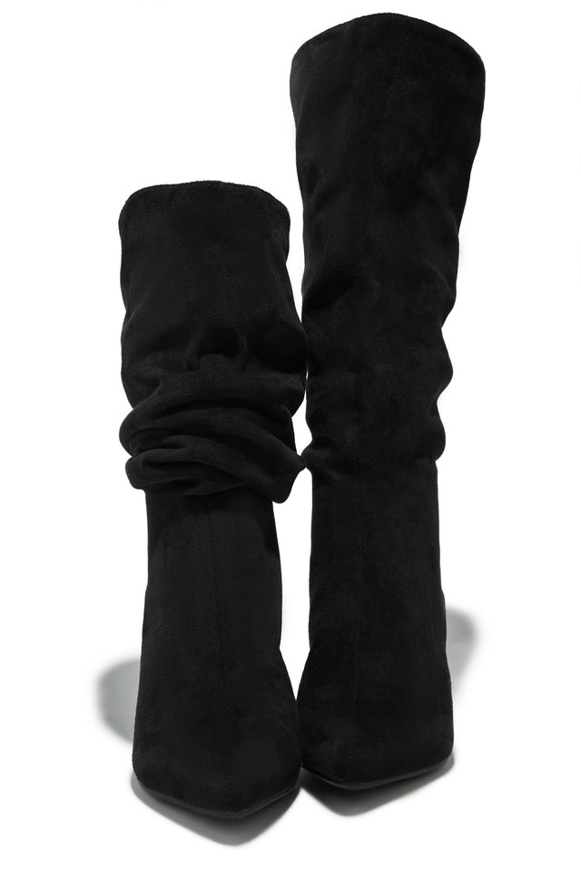 Load image into Gallery viewer, Karah Kitten Heel Boots - Black Suede
