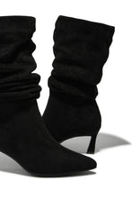 Load image into Gallery viewer, Karah Kitten Heel Boots - Black Suede
