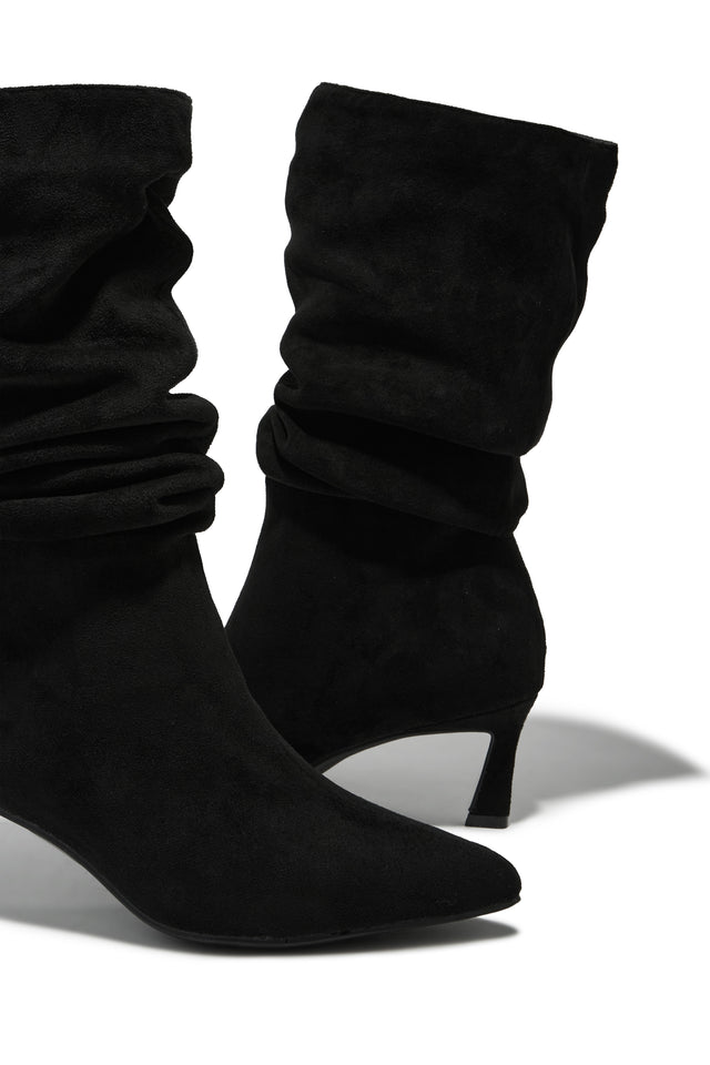 Load image into Gallery viewer, Karah Kitten Heel Boots - Black Suede

