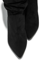Load image into Gallery viewer, Karah Kitten Heel Boots - Black Suede

