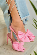 Load image into Gallery viewer, Karissa Bow Tie High Heel Mules - Pink
