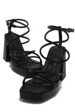 Load image into Gallery viewer, Kaylie Platform Block Heels - Black
