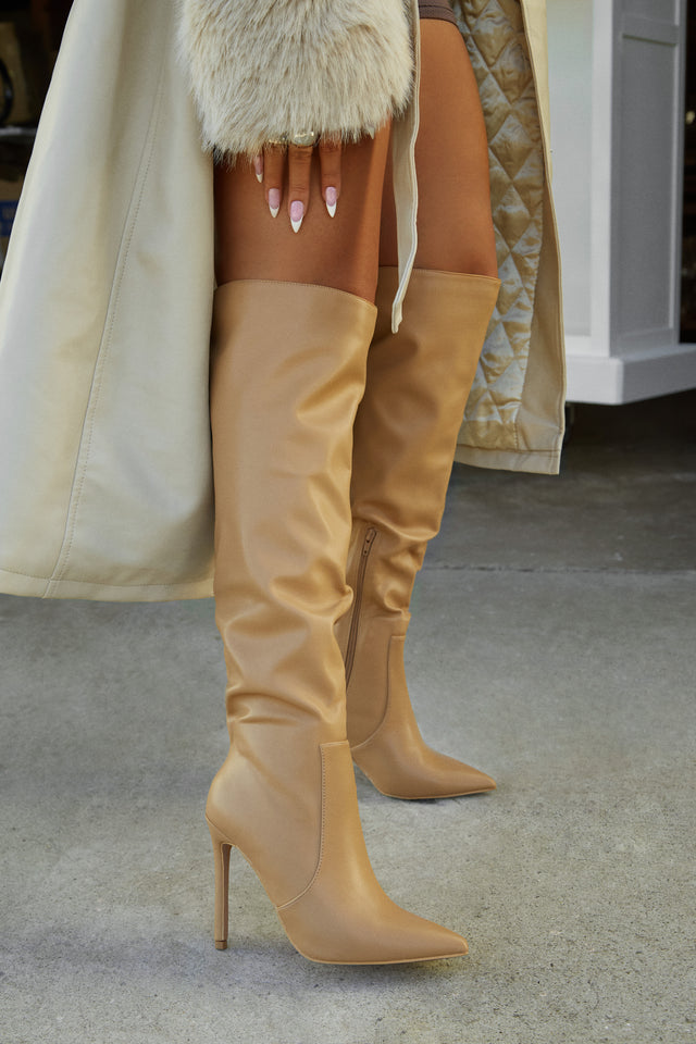 Nude high on sale heel boots
