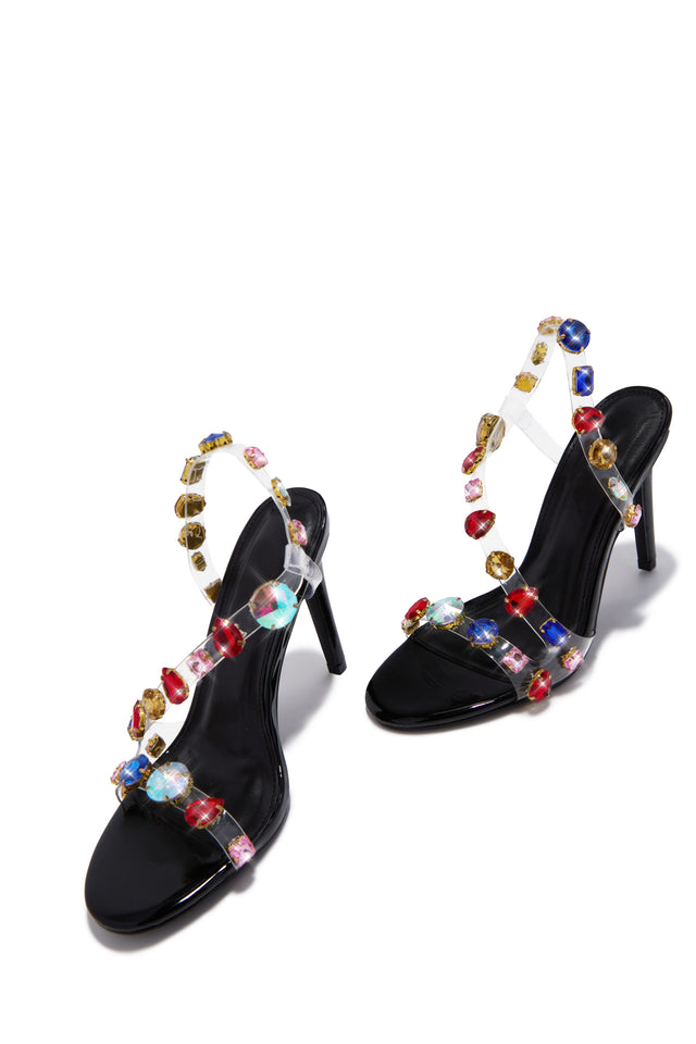 Load image into Gallery viewer, Kiah Embellished Slingback Heels - Black

