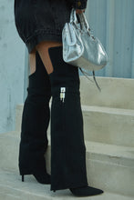 Load image into Gallery viewer, Kiana Over The Knee Heel Shark Boots - Black
