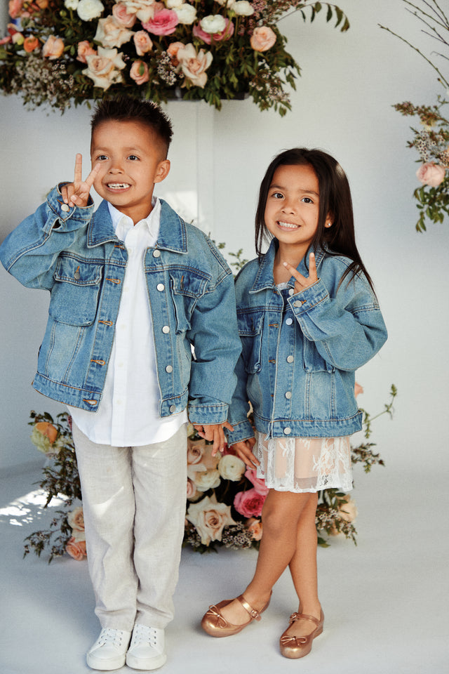 Load image into Gallery viewer, Blue Boy and Girl Denim Jackets
