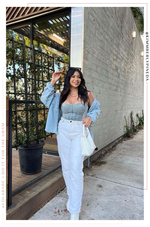 Load image into Gallery viewer, Denim Blue Corset Top
