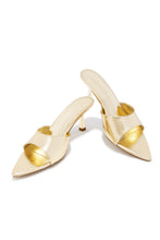 Load image into Gallery viewer, Kristie Mid Heel Mules - Gold
