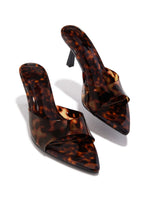 Load image into Gallery viewer, Kristie Mid Heel Mules - Tortoise
