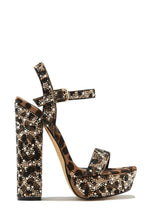 Load image into Gallery viewer, Leopard Embellished Chunky Heels
