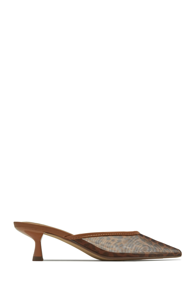 Load image into Gallery viewer, Brienne Mid Heel Mule Pumps - Leopard
