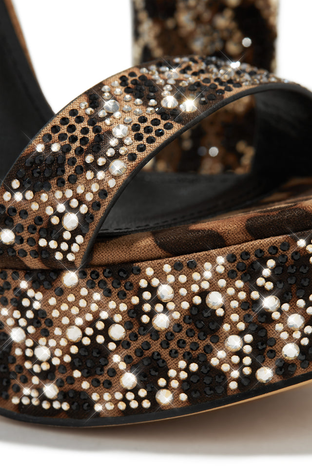 Load image into Gallery viewer, Leopard Embellished Platform Block Heels
