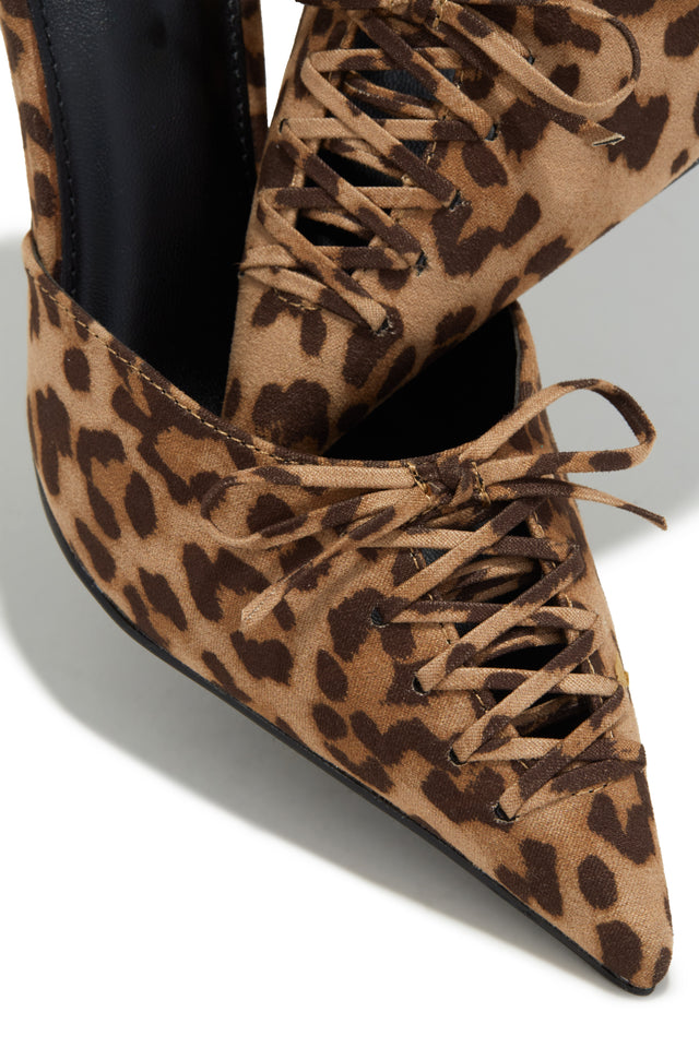Load image into Gallery viewer, Lina Pump Heel Mules - Leopard
