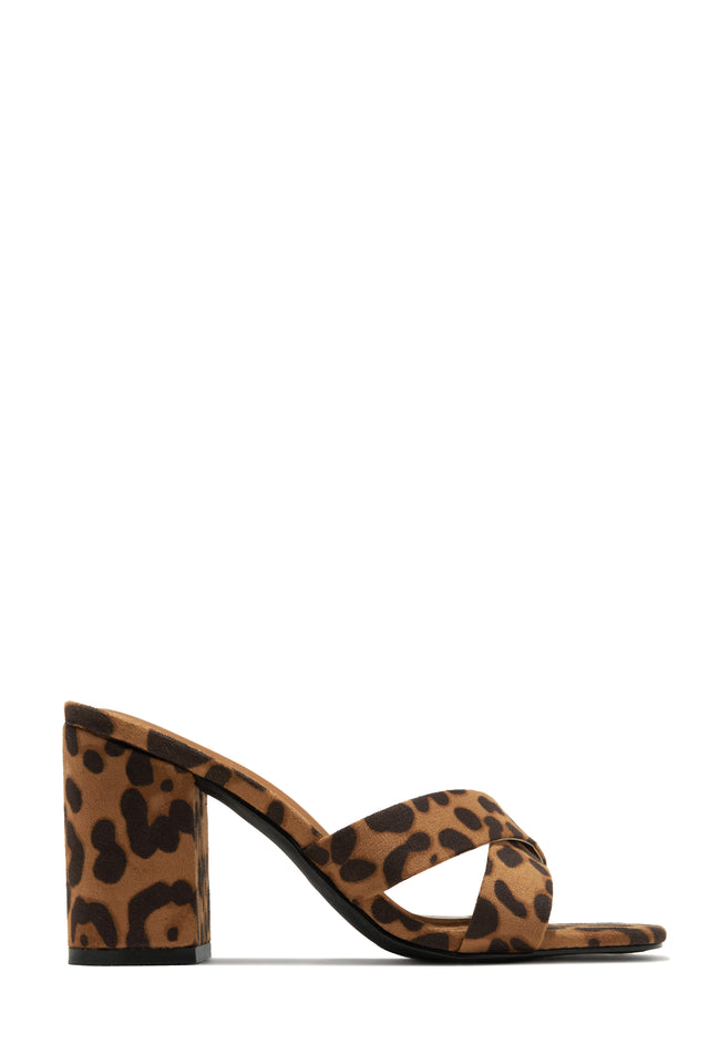 Load image into Gallery viewer, Leopard Criss Cross Mule Heels

