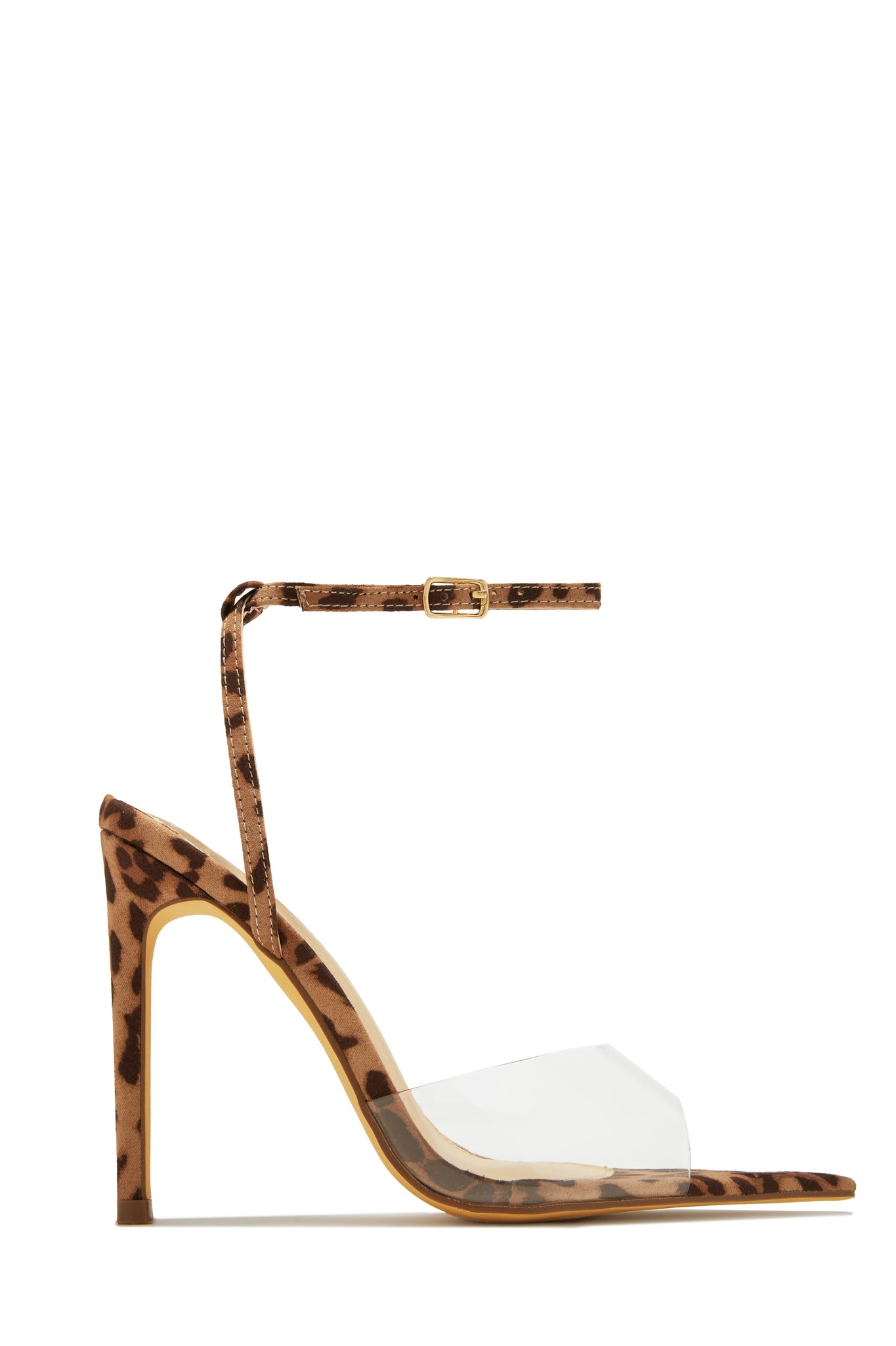 Miss Lola Dinner Date Gold Clear Strap High Heels MISS LOLA