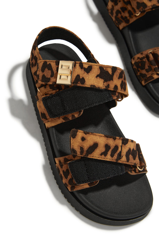 Miss Lola Mykonos Sands Leopard Chunky Sandals MISS LOLA