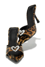 Load image into Gallery viewer, Uilani Heart Embellished Mule Heels - Leopard
