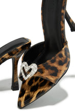 Load image into Gallery viewer, Uilani Heart Embellished Mule Heels - Leopard

