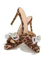 Load image into Gallery viewer, Mishelle Embellished Mule Heels - Leopard
