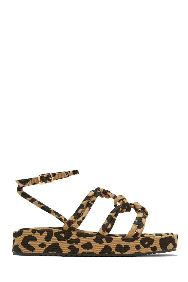Miss Lola Sun Soaked Leopard Platform Sandals MISS LOLA