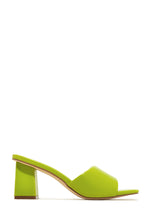 Load image into Gallery viewer, Lime Block Heel Single Sole Mules
