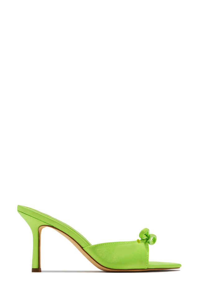 Load image into Gallery viewer, Camila Mid Heel Mules - Lime
