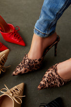 Load image into Gallery viewer, Lina Pump Heel Mules - Leopard
