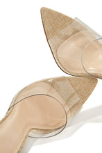 Load image into Gallery viewer, Ionic Clear Strap High Heel Mules - Linen
