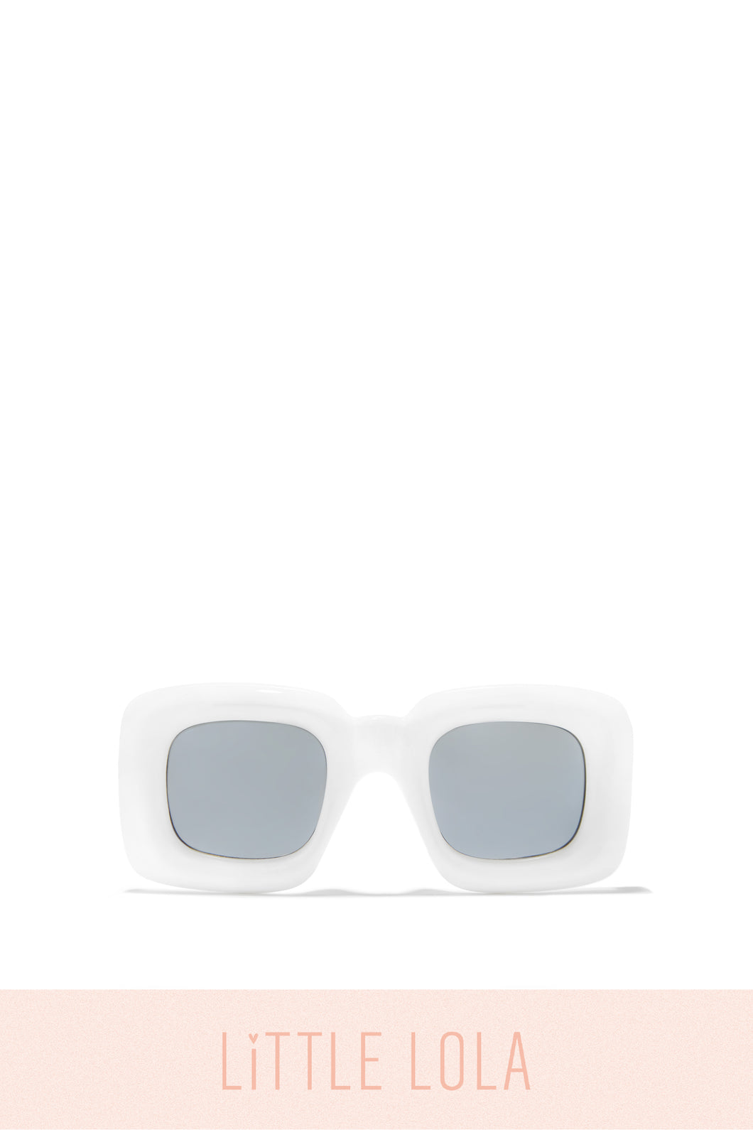 White Chunky Frame Sunglasses For Girls