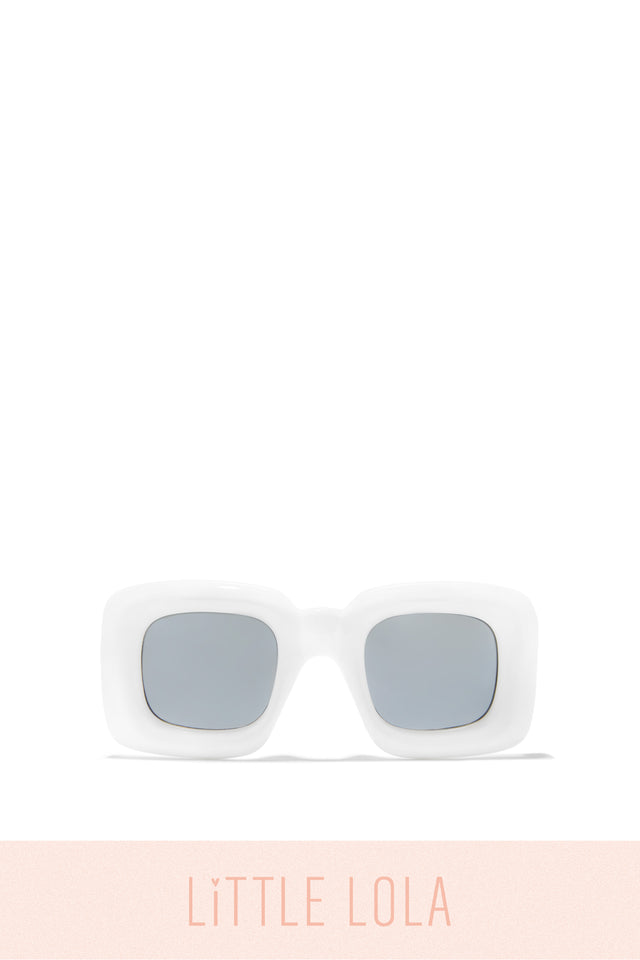 Load image into Gallery viewer, White Chunky Frame Sunglasses For Girls
