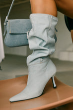 Load image into Gallery viewer, Lolita Slouched Knee High Boots - Light Denim
