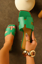 Load image into Gallery viewer, Lori Slip On Flat Sandals - Green
