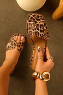 Lori Slip On Flat Sandals - Leopard