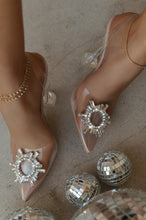 Load image into Gallery viewer, Luxe Affair Embellished Clear Pointed Toe Pumps - Black
