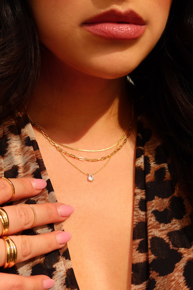 Load image into Gallery viewer, Macey Gold Plated Layered Necklace - Gold
