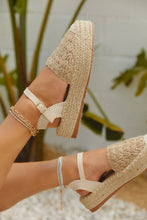 Load image into Gallery viewer, Women Wearing Nude Espadrille Flat
