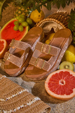 Load image into Gallery viewer, Maldives Island Embellished Platform Slip On Sandals - Rose Gold
