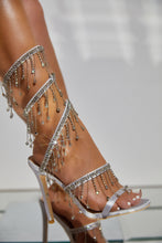 Load image into Gallery viewer, Mariah Embellished Around The Ankle Coil Heels - Silver
